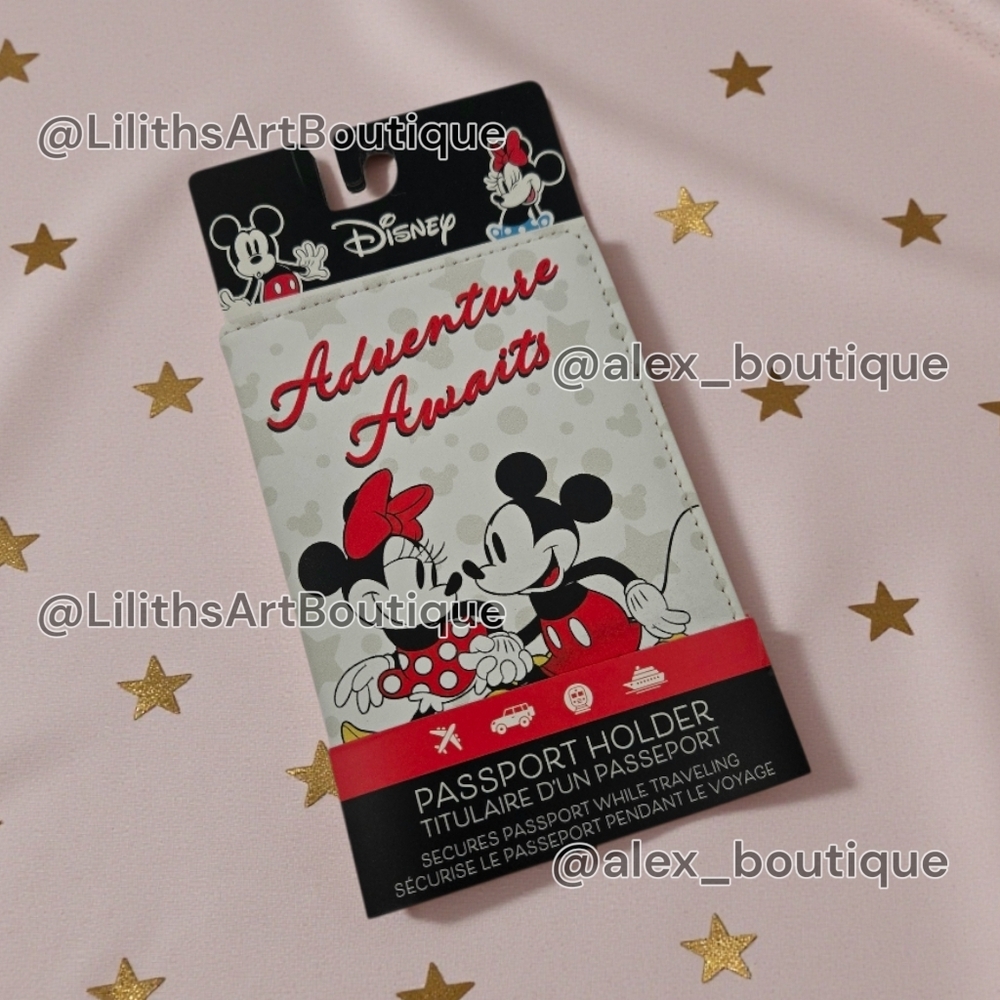 Disney Mickey & Minnie Passport Holder NIP "Adventure Awaits" Official Licensed